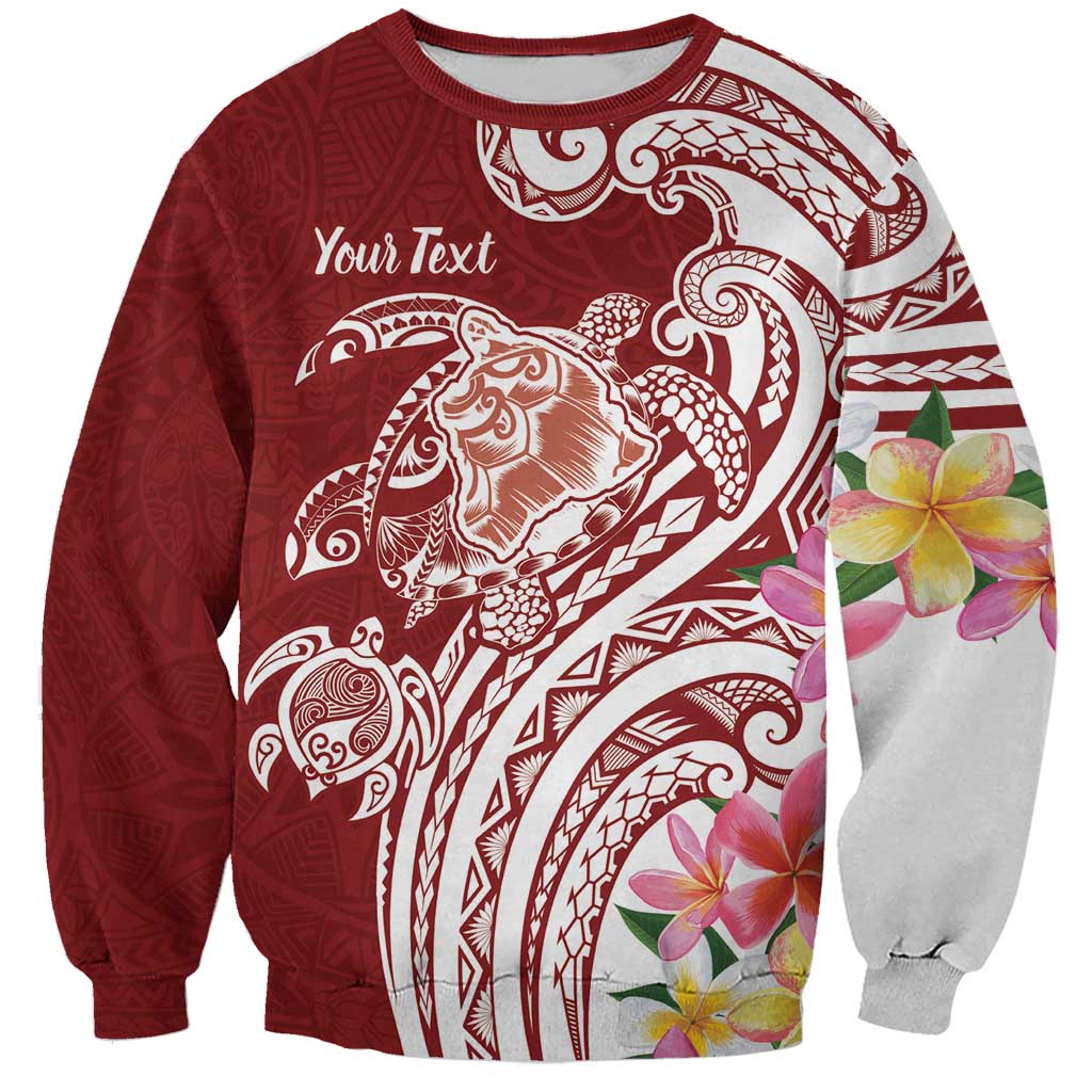 Aloha Hawaii Island Personalized Sweatshirt Crimson Dreamy Turtle LT7 Unisex Red - Polynesian Pride