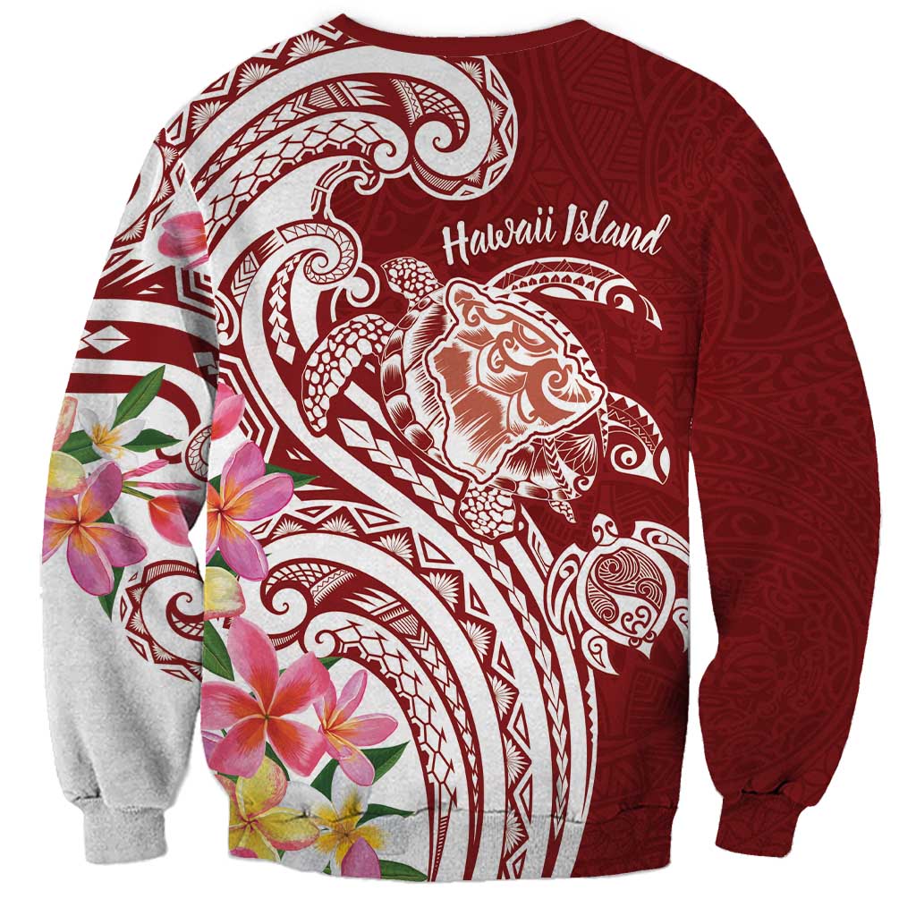 Aloha Hawaii Island Personalized Sweatshirt Crimson Dreamy Turtle LT7 - Polynesian Pride