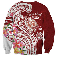 Aloha Hawaii Island Personalized Sweatshirt Crimson Dreamy Turtle LT7 - Polynesian Pride