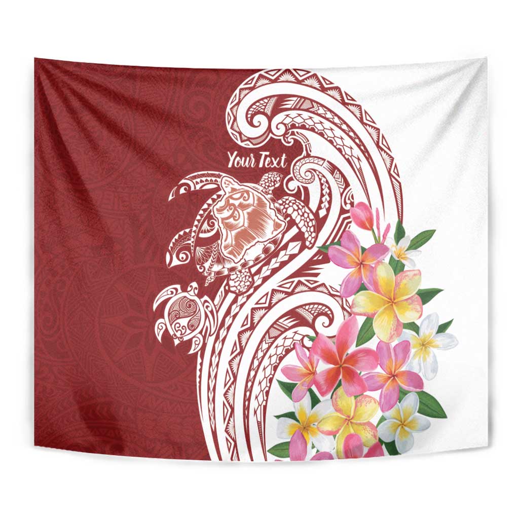 Aloha Hawaii Island Personalized Tapestry Crimson Dreamy Turtle