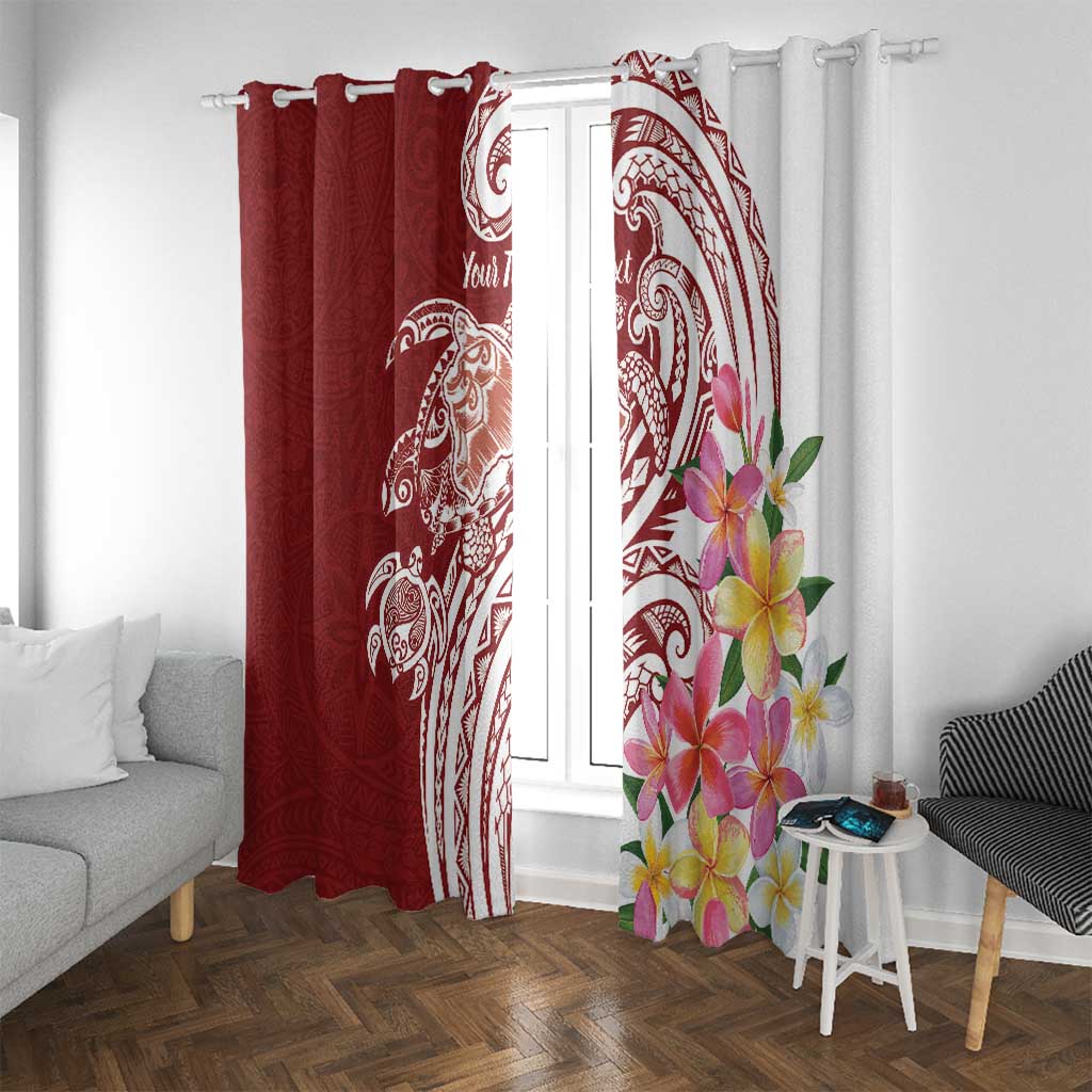 Aloha Hawaii Island Personalized Window Curtain Crimson Dreamy Turtle LT7 With Grommets Red - Polynesian Pride