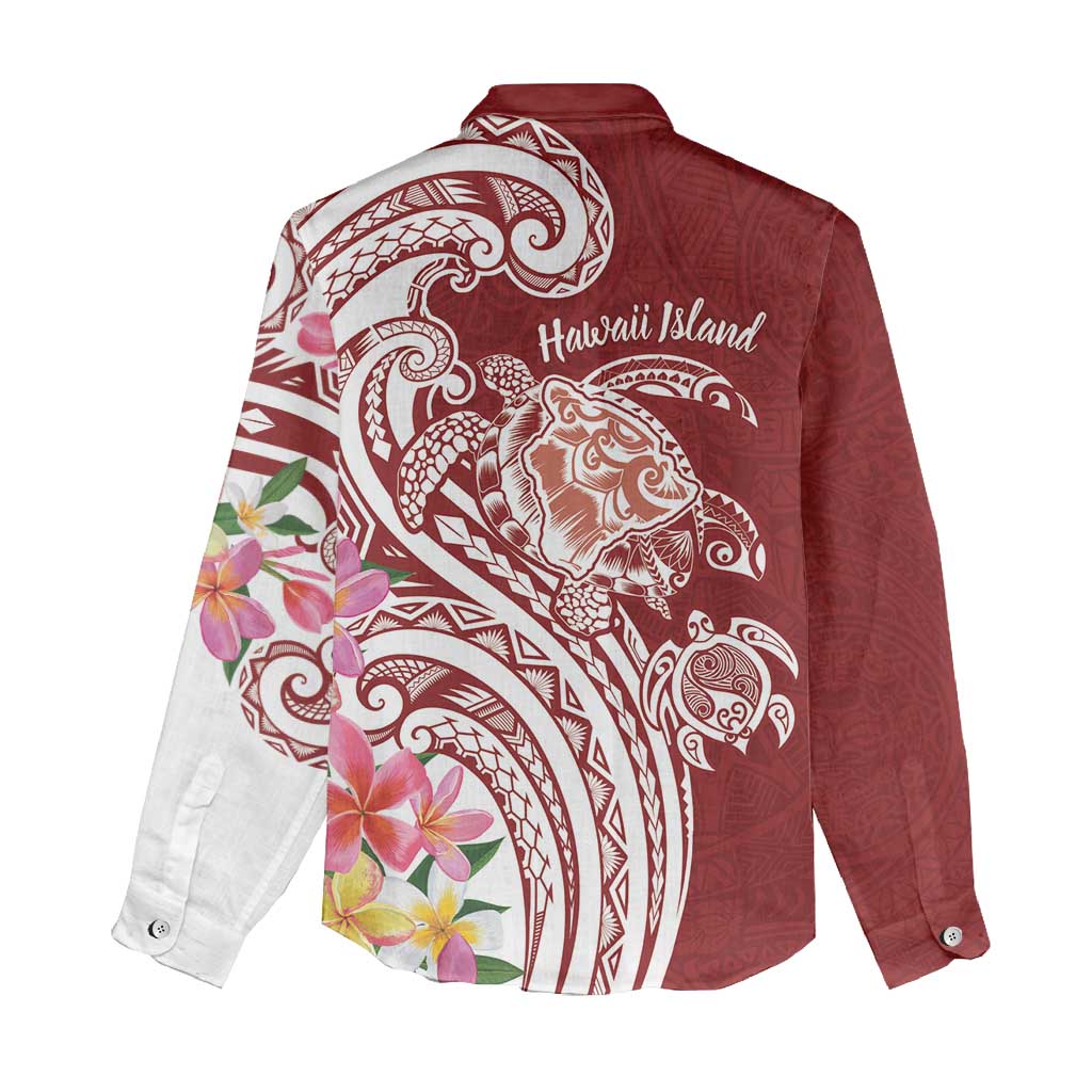 Aloha Hawaii Island Personalized Women Casual Shirt Crimson Dreamy Turtle