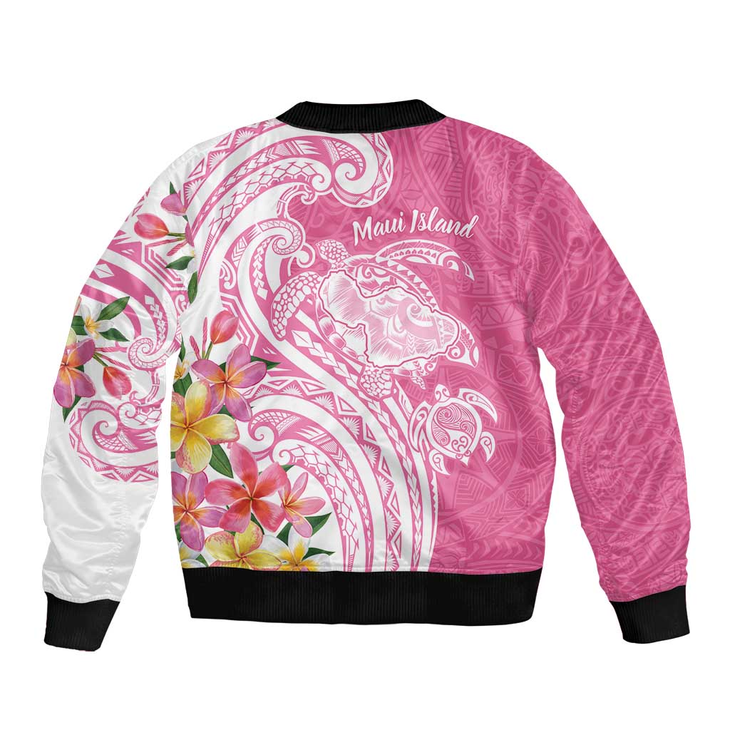 Aloha Maui Island Personalized Bomber Jacket Rose Dreamy Turtle