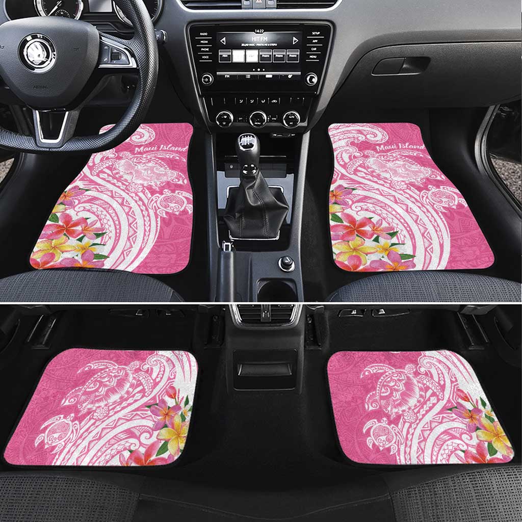 Aloha Maui Island Personalized Car Mats Rose Dreamy Turtle LT7 Set 4pcs Rose Pink - Polynesian Pride