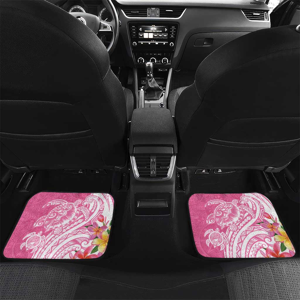 Aloha Maui Island Personalized Car Mats Rose Dreamy Turtle LT7 Set 2pcs - Back Rose Pink - Polynesian Pride