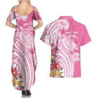 Aloha Maui Island Personalized Couples Matching Summer Maxi Dress and Hawaiian Shirt Rose Dreamy Turtle LT7 - Polynesian Pride