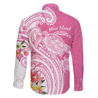 Aloha Maui Island Personalized Family Matching Long Sleeve Bodycon Dress and Hawaiian Shirt Rose Dreamy Turtle