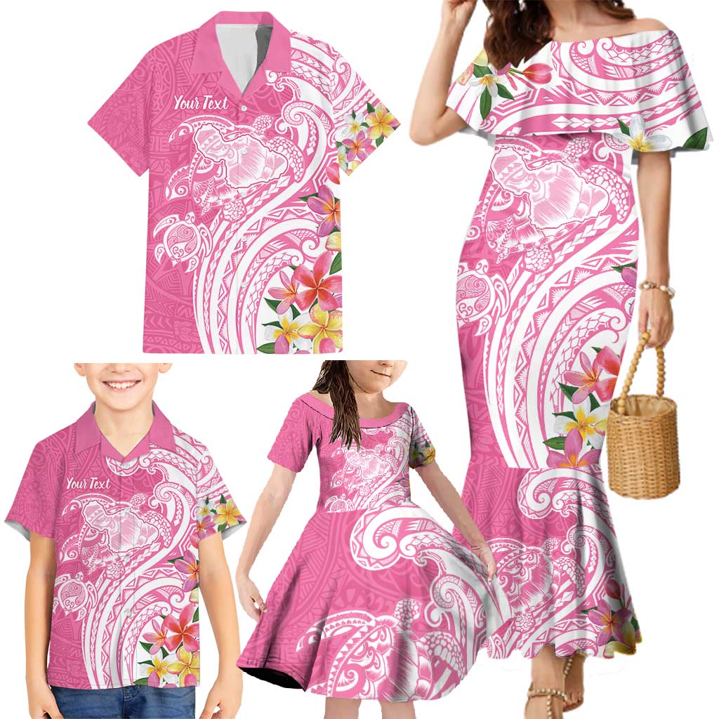 Aloha Maui Island Personalized Family Matching Mermaid Dress and Hawaiian Shirt Rose Dreamy Turtle