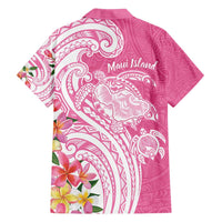 Aloha Maui Island Personalized Family Matching Puletasi and Hawaiian Shirt Rose Dreamy Turtle