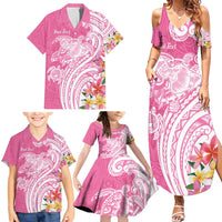 Aloha Maui Island Personalized Family Matching Summer Maxi Dress and Hawaiian Shirt Rose Dreamy Turtle