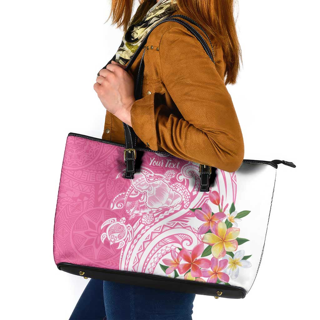 Aloha Maui Island Personalized Leather Tote Bag Rose Dreamy Turtle