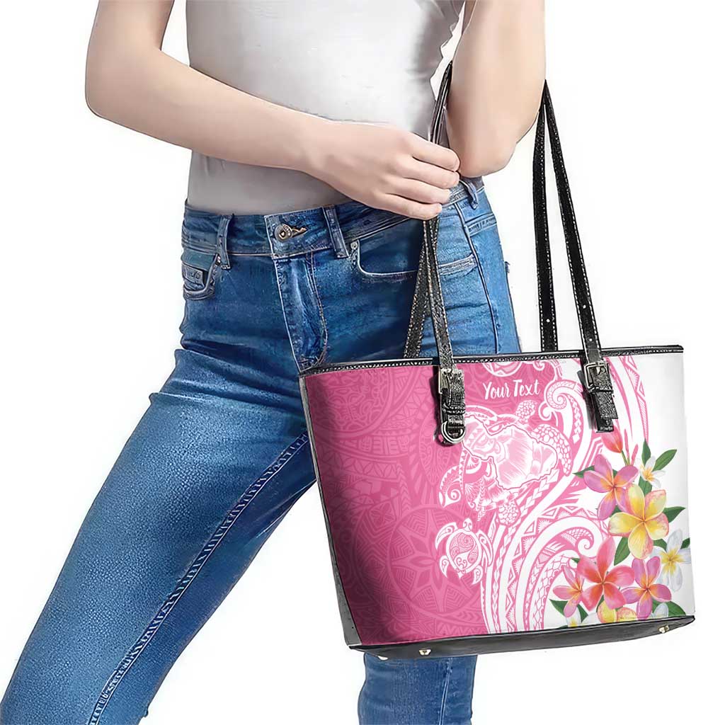 Aloha Maui Island Personalized Leather Tote Bag Rose Dreamy Turtle LT7 - Polynesian Pride