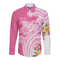 Aloha Maui Island Personalized Long Sleeve Button Shirt Rose Dreamy Turtle LT7 Unisex Rose Pink - Polynesian Pride