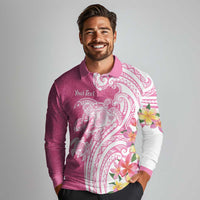 Aloha Maui Island Personalized Long Sleeve Polo Shirt Rose Dreamy Turtle