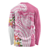 Aloha Maui Island Personalized Long Sleeve Shirt Rose Dreamy Turtle LT7 - Polynesian Pride