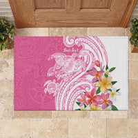 Aloha Maui Island Personalized Rubber Doormat Rose Dreamy Turtle LT7 Rose Pink - Polynesian Pride