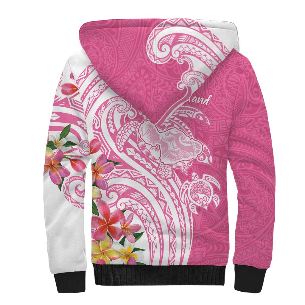 Aloha Maui Island Personalized Sherpa Hoodie Rose Dreamy Turtle LT7 - Polynesian Pride
