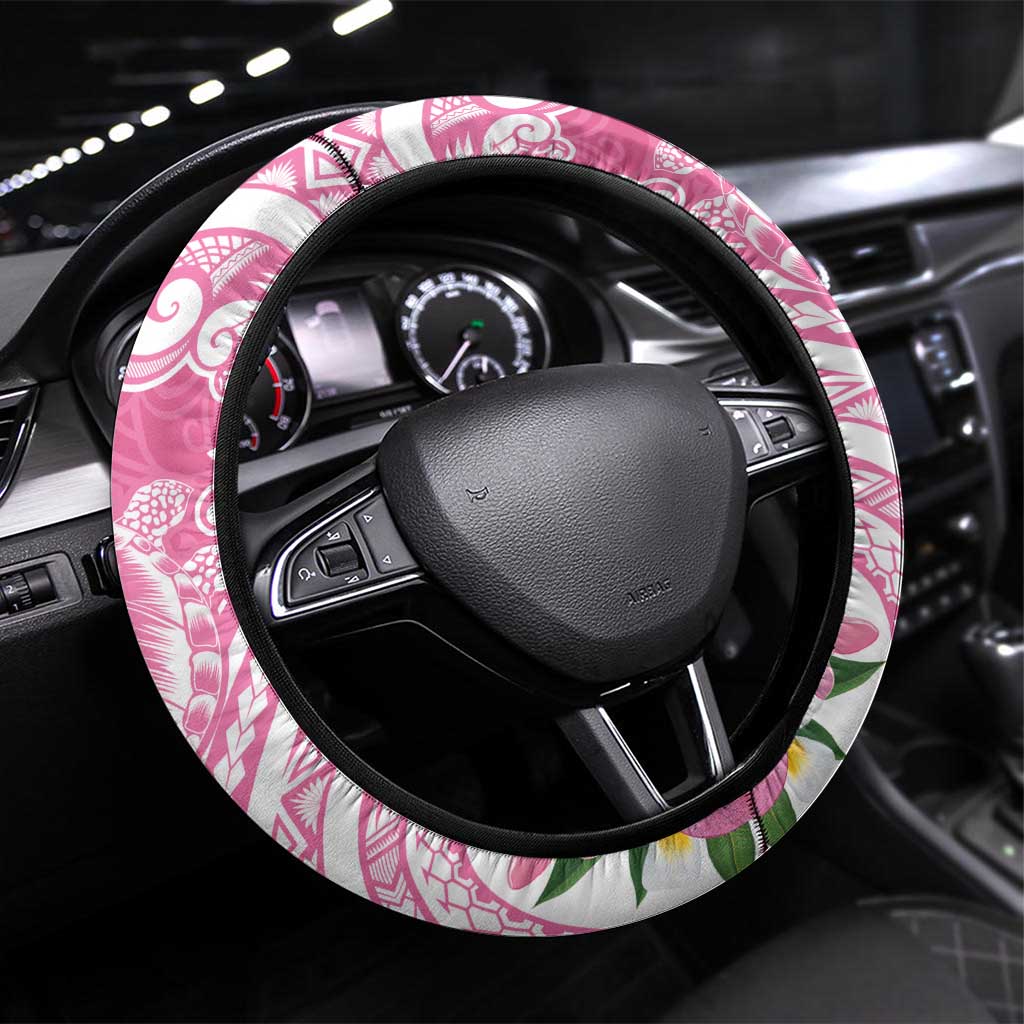Aloha Maui Island Steering Wheel Cover Rose Dreamy Turtle LT7 Universal Fit Rose Pink - Polynesian Pride