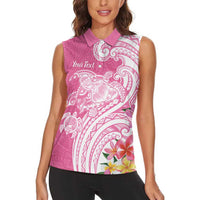 Aloha Maui Island Personalized Women Sleeveless Polo Shirt Rose Dreamy Turtle