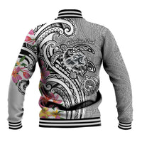 Aloha Kahoolawe Island Personalized Baseball Jacket Ashen Dreamy Turtle LT7 - Polynesian Pride