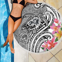Aloha Kahoolawe Island Personalized Beach Blanket Ashen Dreamy Turtle LT7 - Polynesian Pride