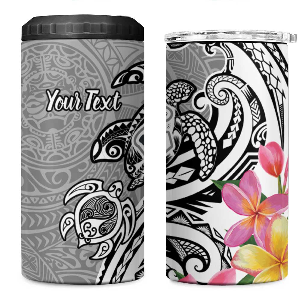 Aloha Kahoolawe Island Personalized 4 in 1 Can Cooler Tumbler Ashen Dreamy Turtle LT7 One Size: 16 oz Grey - Polynesian Pride