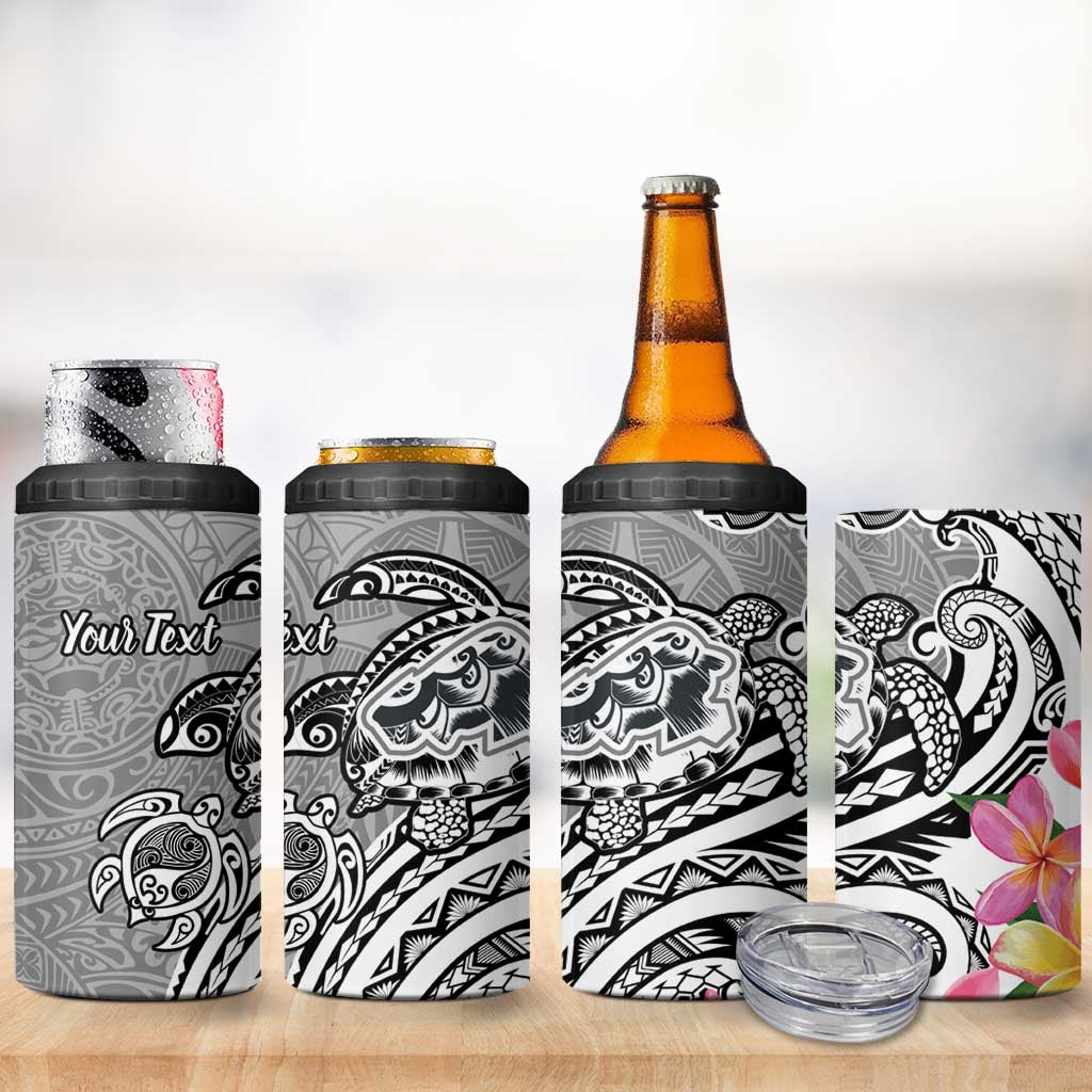 Aloha Kahoolawe Island Personalized 4 in 1 Can Cooler Tumbler Ashen Dreamy Turtle LT7 - Polynesian Pride