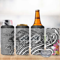 Aloha Kahoolawe Island Personalized 4 in 1 Can Cooler Tumbler Ashen Dreamy Turtle LT7 - Polynesian Pride