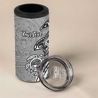 Aloha Kahoolawe Island Personalized 4 in 1 Can Cooler Tumbler Ashen Dreamy Turtle LT7 - Polynesian Pride