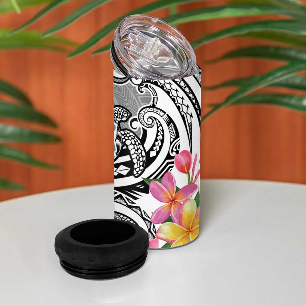 Aloha Kahoolawe Island Personalized 4 in 1 Can Cooler Tumbler Ashen Dreamy Turtle LT7 - Polynesian Pride