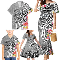 Aloha Kahoolawe Island Personalized Family Matching Mermaid Dress and Hawaiian Shirt Ashen Dreamy Turtle