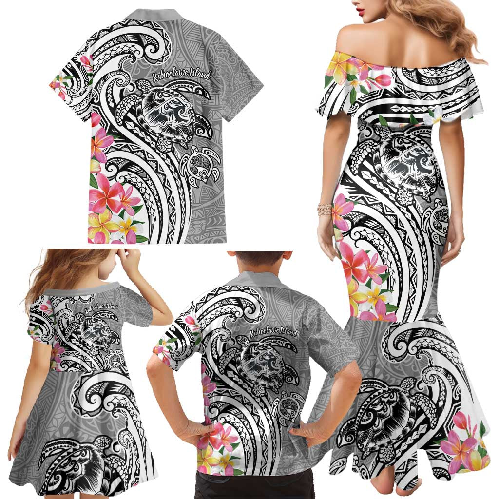 Aloha Kahoolawe Island Personalized Family Matching Mermaid Dress and Hawaiian Shirt Ashen Dreamy Turtle