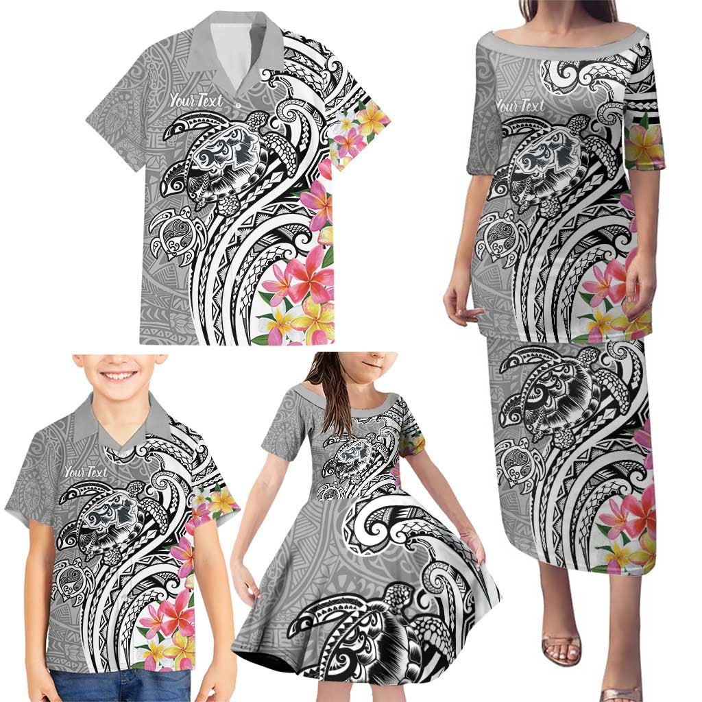Aloha Kahoolawe Island Personalized Family Matching Puletasi and Hawaiian Shirt Ashen Dreamy Turtle