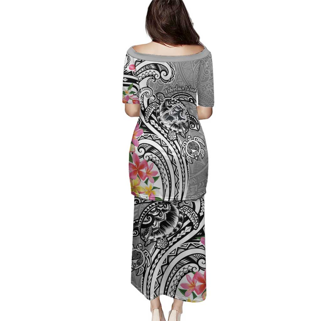 Aloha Kahoolawe Island Personalized Family Matching Puletasi and Hawaiian Shirt Ashen Dreamy Turtle