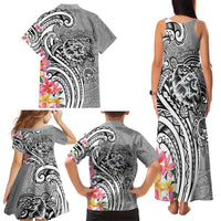 Aloha Kahoolawe Island Personalized Family Matching Tank Maxi Dress and Hawaiian Shirt Ashen Dreamy Turtle
