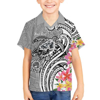 Aloha Kahoolawe Island Personalized Kid Hawaiian Shirt Ashen Dreamy Turtle LT7 Kid Grey - Polynesian Pride