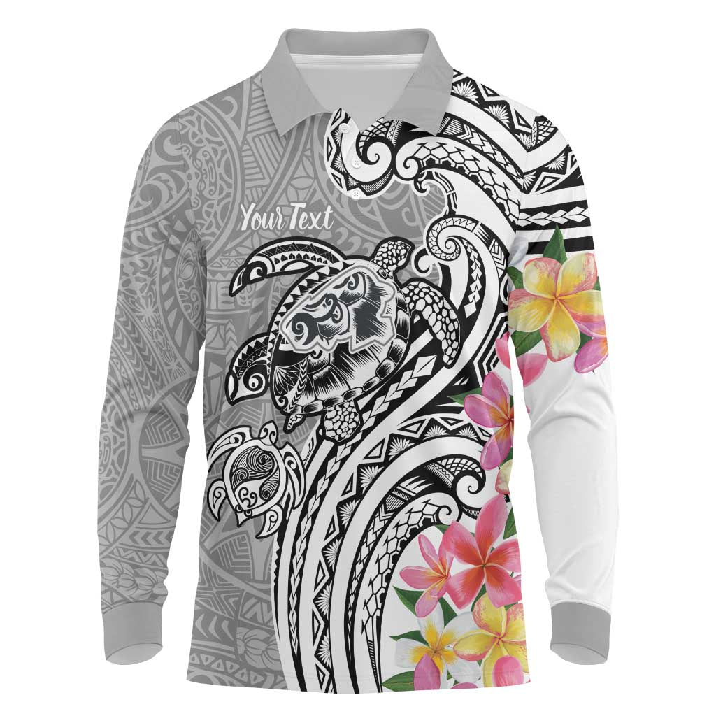 Aloha Kahoolawe Island Personalized Long Sleeve Polo Shirt Ashen Dreamy Turtle