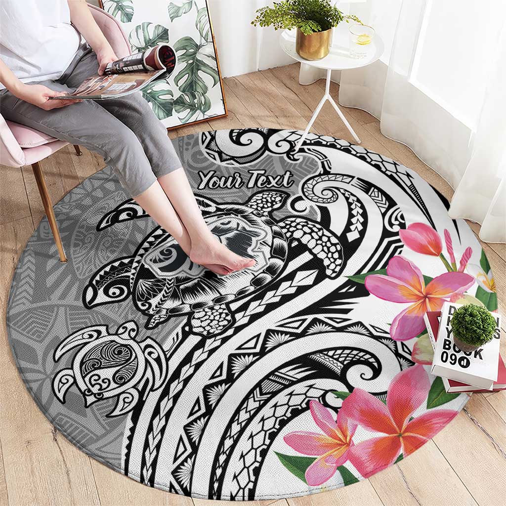 Aloha Kahoolawe Island Personalized Round Carpet Ashen Dreamy Turtle