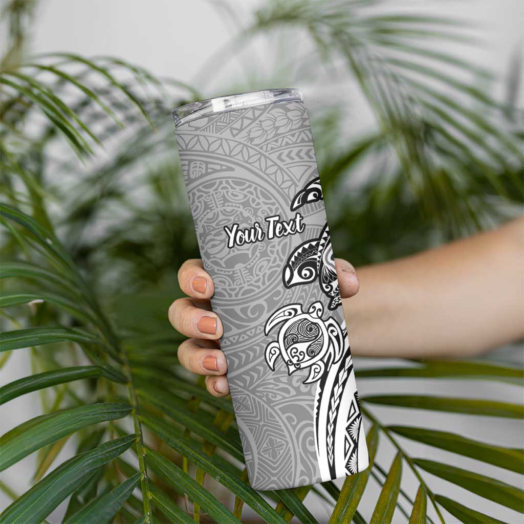 Aloha Kahoolawe Island Personalized Skinny Tumbler Ashen Dreamy Turtle