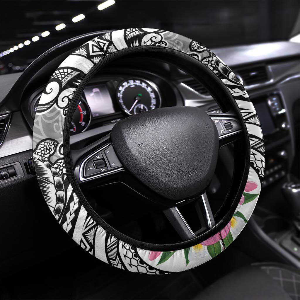 Aloha Kahoolawe Island Steering Wheel Cover Ashen Dreamy Turtle LT7 Universal Fit Grey - Polynesian Pride
