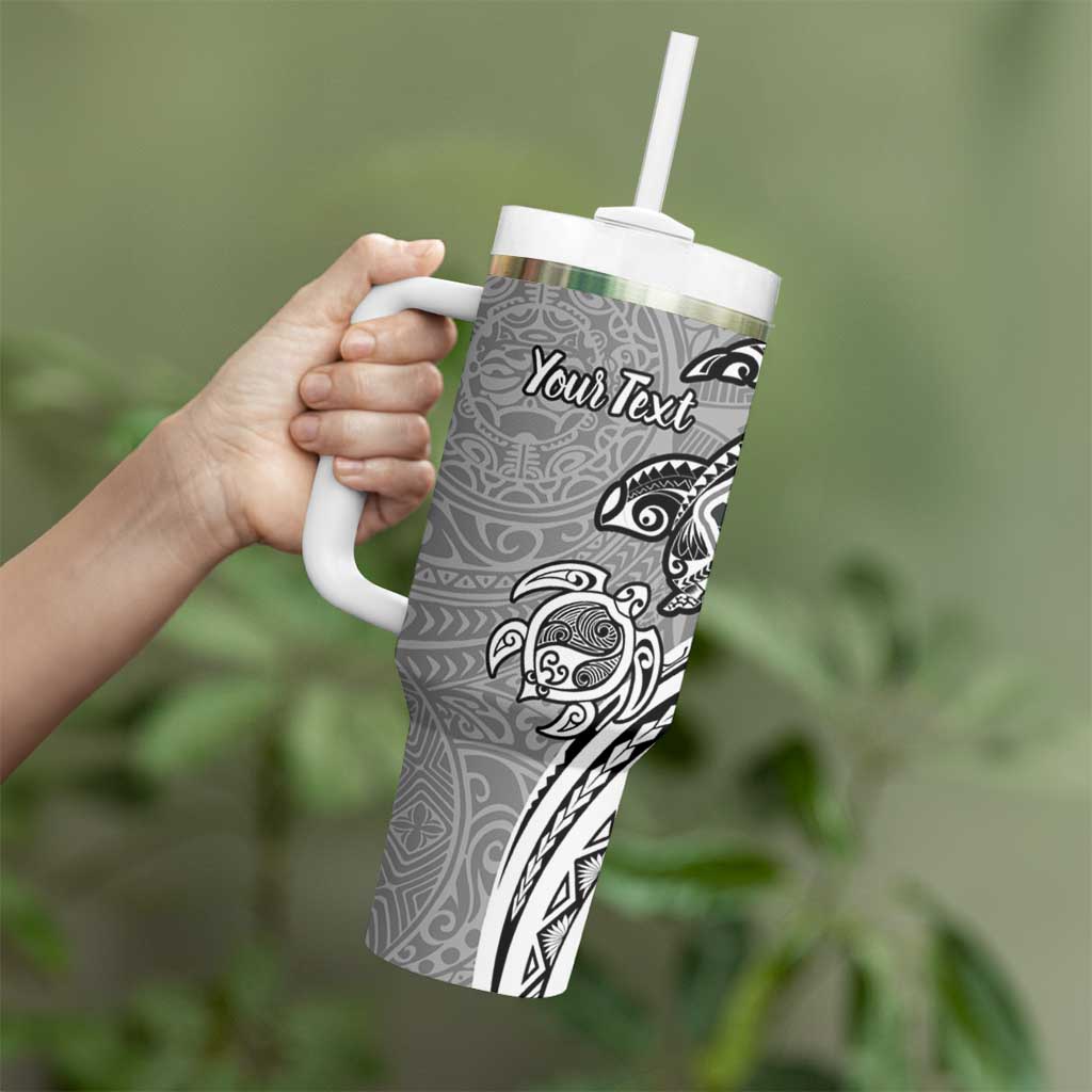 Aloha Kahoolawe Island Personalized Tumbler With Handle Ashen Dreamy Turtle