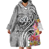 Aloha Kahoolawe Island Personalized Wearable Blanket Hoodie Ashen Dreamy Turtle LT7 - Polynesian Pride
