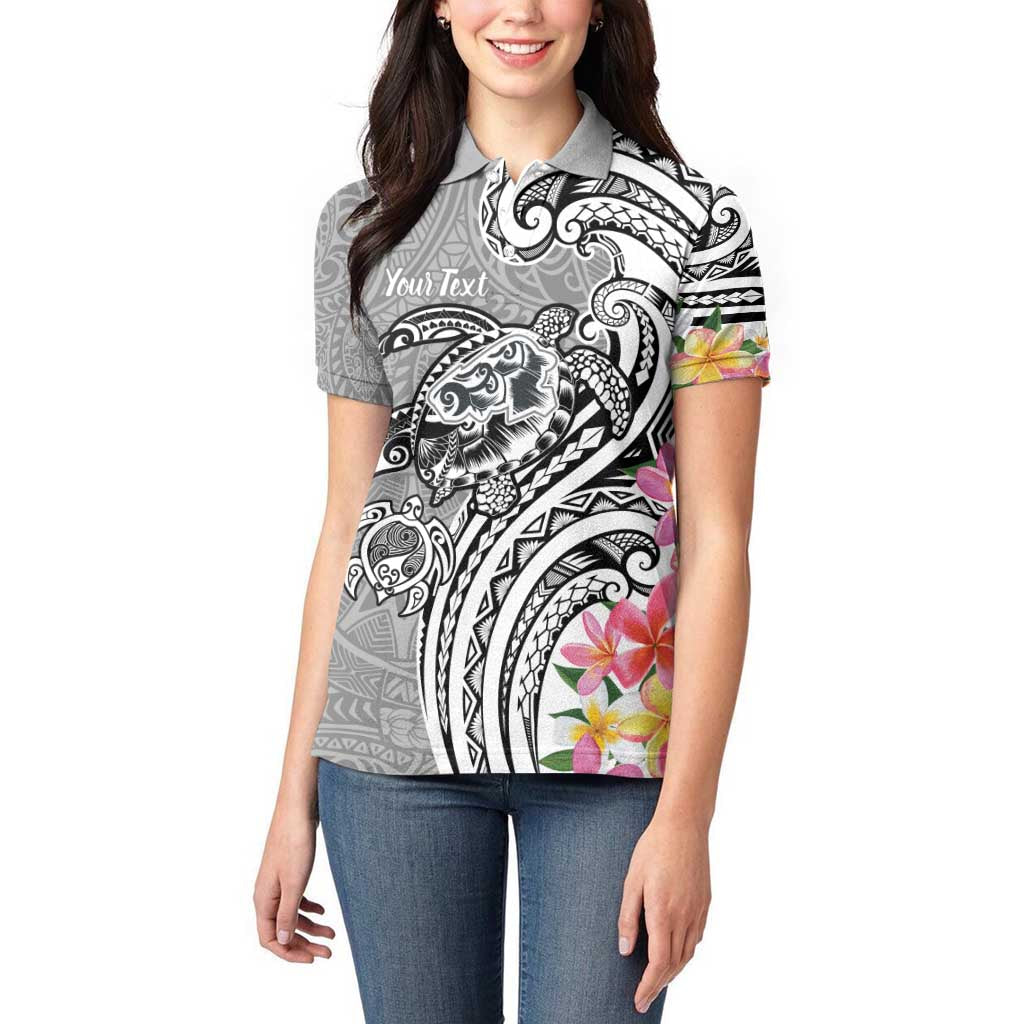 Aloha Kahoolawe Island Personalized Women Polo Shirt Ashen Dreamy Turtle