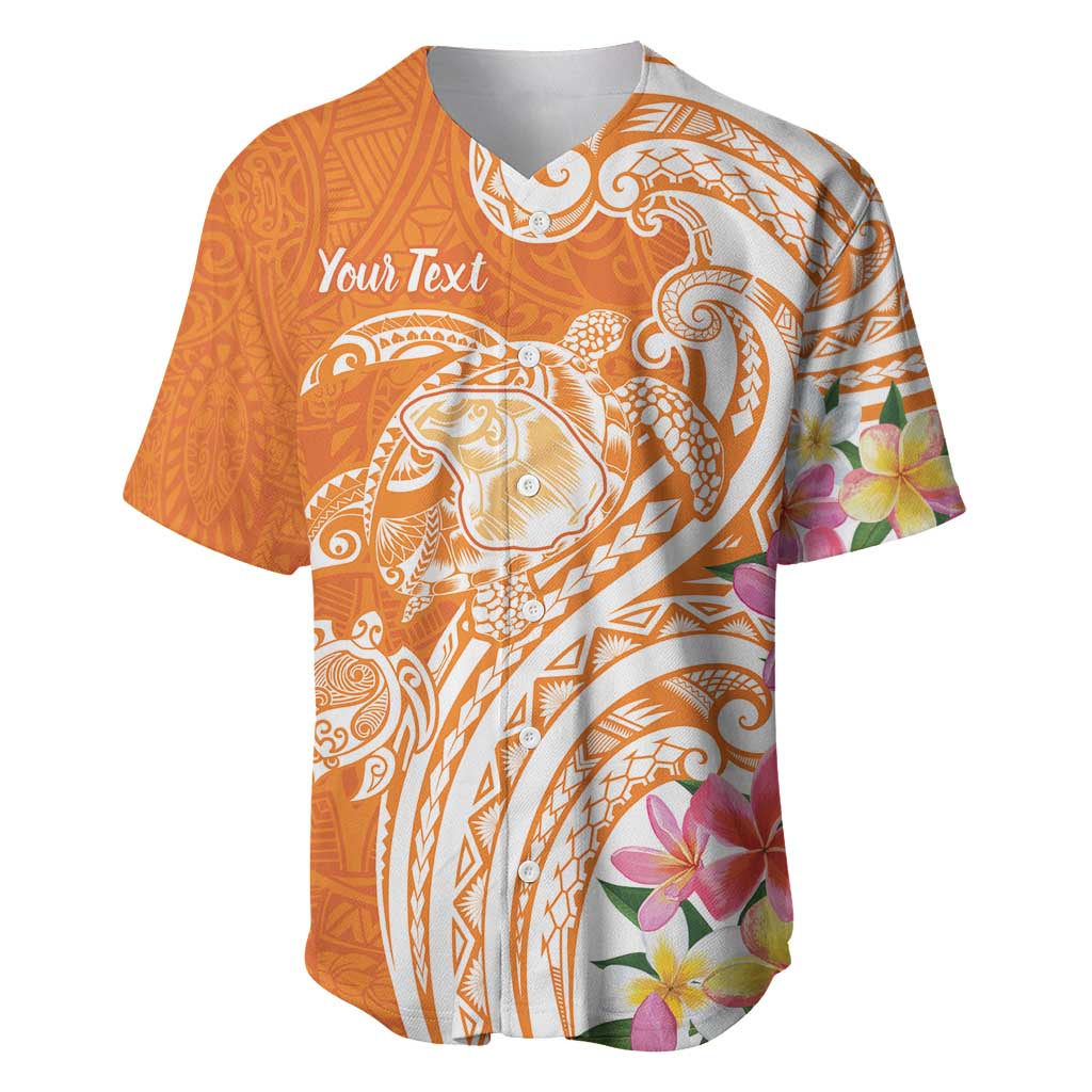 Aloha Lanai Island Personalized Baseball Jersey Orange Dreamy Turtle