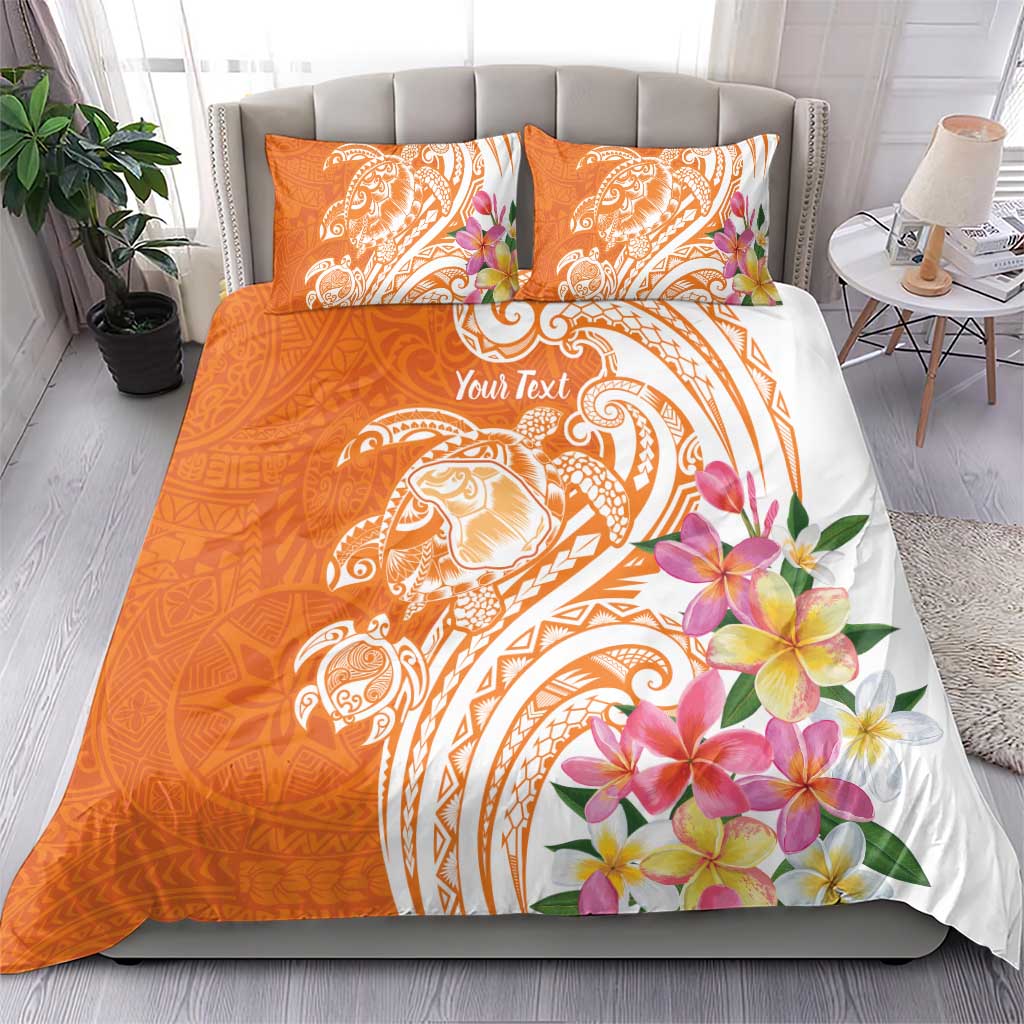 Aloha Lanai Island Personalized Bedding Set Orange Dreamy Turtle