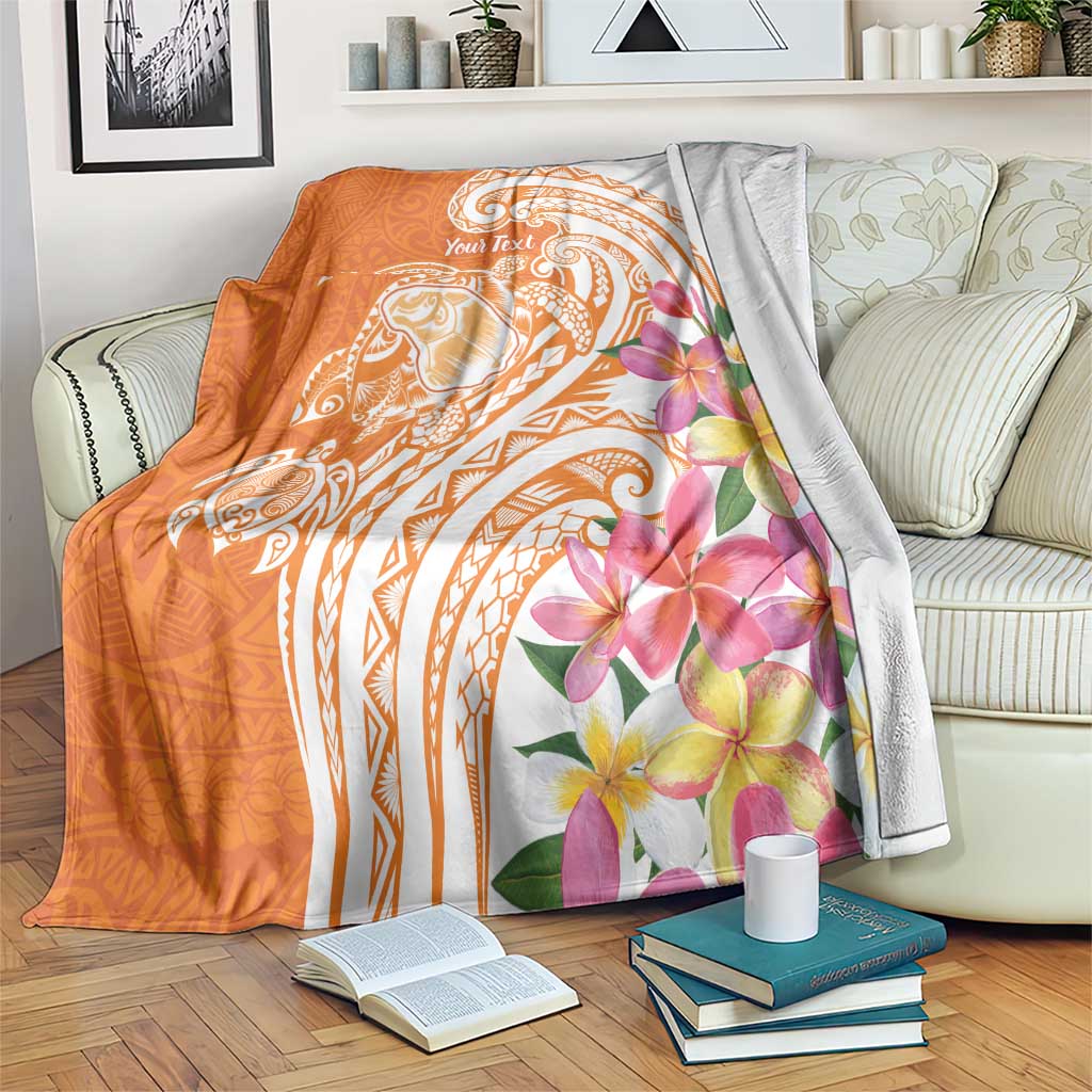 Aloha Lanai Island Personalized Blanket Orange Dreamy Turtle LT7 Orange - Polynesian Pride