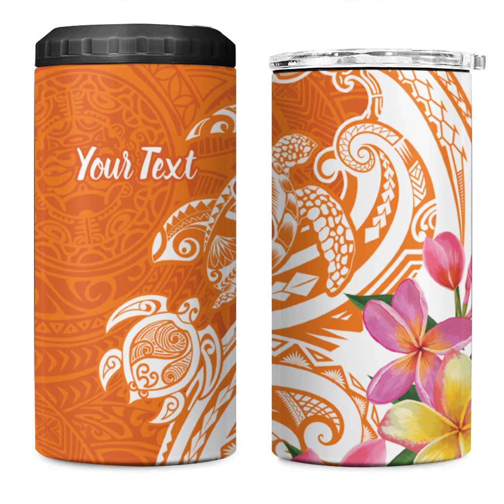 Aloha Lanai Island Personalized 4 in 1 Can Cooler Tumbler Orange Dreamy Turtle LT7 One Size: 16 oz Orange - Polynesian Pride