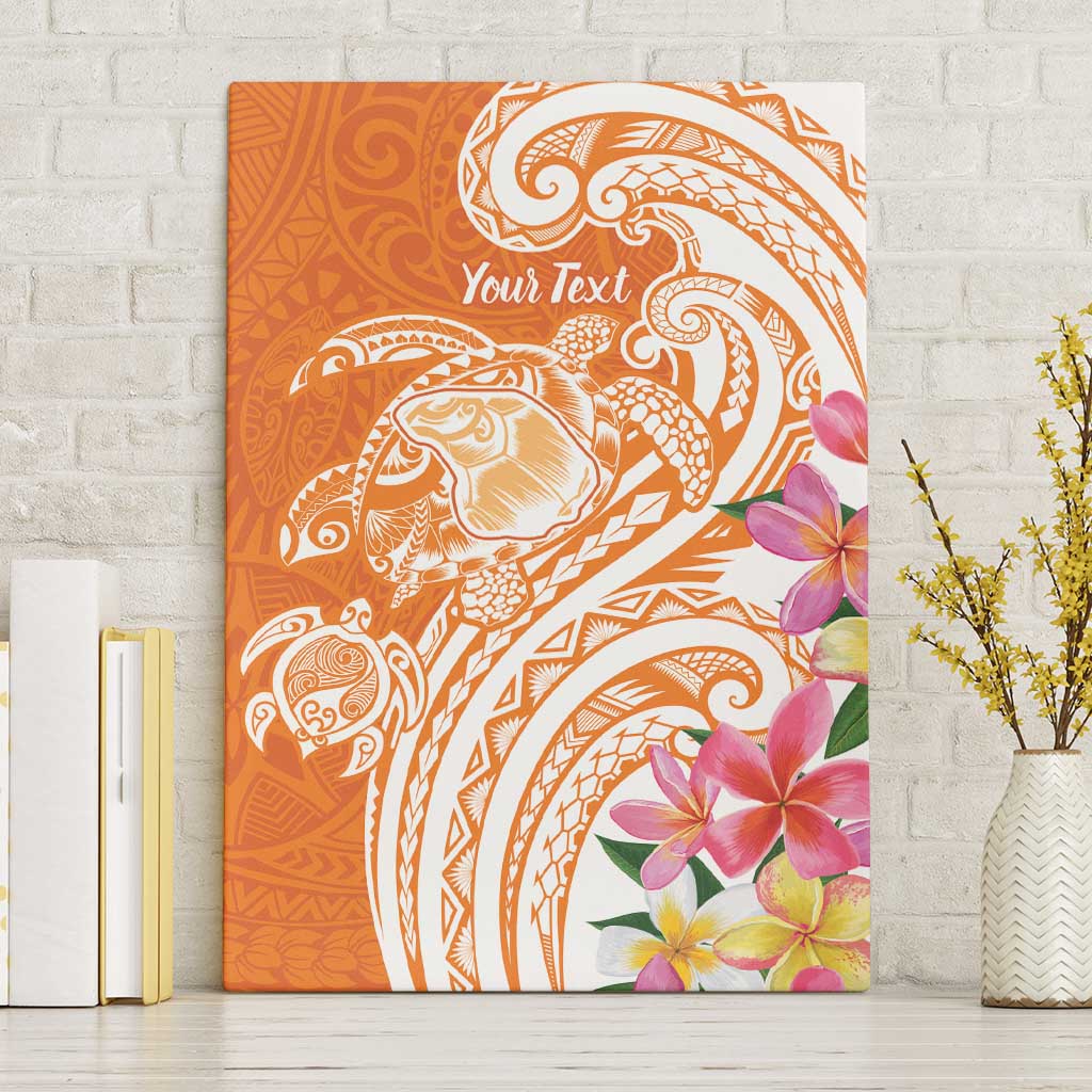 Aloha Lanai Island Personalized Canvas Wall Art Orange Dreamy Turtle LT7 Without Frame Orange - Polynesian Pride