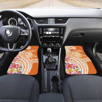 Aloha Lanai Island Personalized Car Mats Orange Dreamy Turtle LT7 Set 2pcs - Front Orange - Polynesian Pride