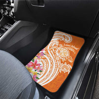 Aloha Lanai Island Personalized Car Mats Orange Dreamy Turtle LT7 - Polynesian Pride
